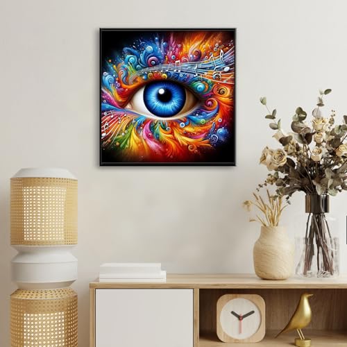 Kalonyth Eye Diamond Art Kits for Adults Beginners 14x14 in, DIY Craft Gift | Fantasy Colorful Eye Diamond Painting Kits for Adults, Stress Relief, Home Wall Decor, 5D Full Round Drill Gem Art - color: DP-US16