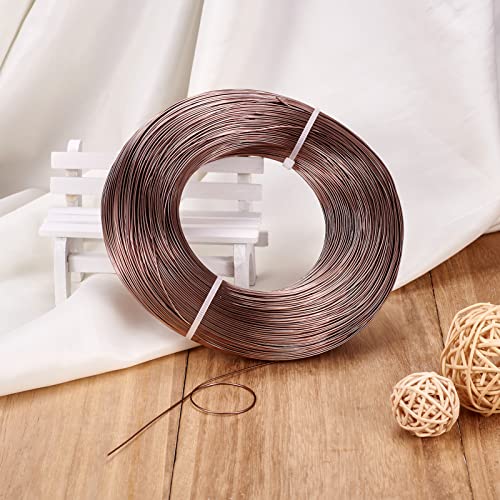 Pandahall 984 FT Brown Aluminum Wire 20 Gauge Flexible Metal Craft Wires Armature Bendable Wire for Jewelry Making, Bonsai Trees, Sculpting, DIY Crafts Beading Floral