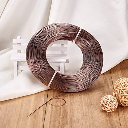 Pandahall 984 FT Brown Aluminum Wire 20 Gauge Flexible Metal Craft Wires Armature Bendable Wire for Jewelry Making, Bonsai Trees, Sculpting, DIY Crafts Beading Floral