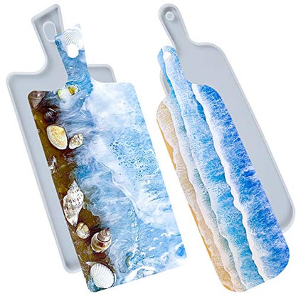 Cheese Board Epoxy Resin Mold with Handles 13 inch Paddle - color: Rectangular Cheese Boards (Set of 2)