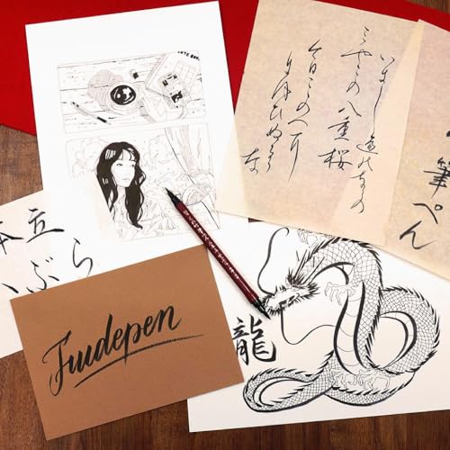 Kuretake Fude Brush Pen NIHON-DATE KABURA (No.55), hard and soft dual tip marker, for Calligraphy, Manga, Drawing, Professional, Artist, Made in Japan - style: Dual(N0.55)