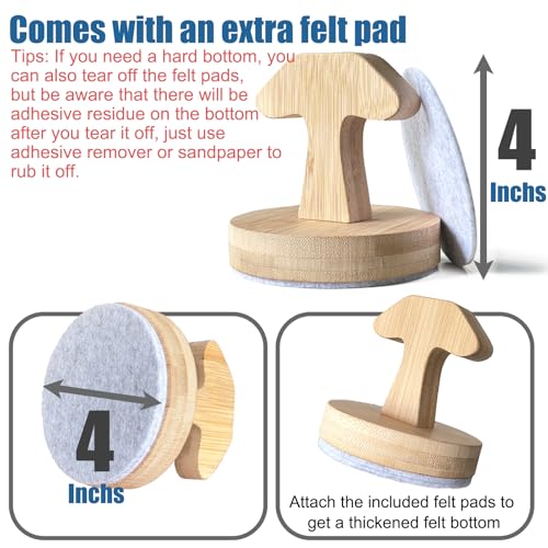 Bamboo Baren for Printing Comfortable Handle for Pressure Smooth Linocut Blanket Press Stamp Embossing Tool Bottom Ideal for Block Printing, Crafting, Scrapbooking Art Supplies