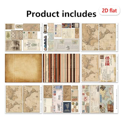 Accordion Folio Mini Project,Folio Booklet Craft Kit, Junk Journal Kit, Scrapbooking Supplies, Journaling Decor, Mini Folio Writer Folder Project, Arts & Crafts Gifts, Handmade Decor Accessories
