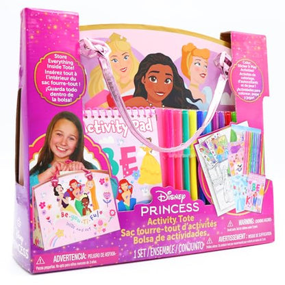 Disney Princess Activity Tote – Ultimate Princess Adventure Bag with Coloring Books, Stickers, Crayons & Games – Travel-Friendly Art Set for Girls Ages 3+ – Great Gift for Creative Play | Travel-friendly creative bag with crayons and games. Officially lic