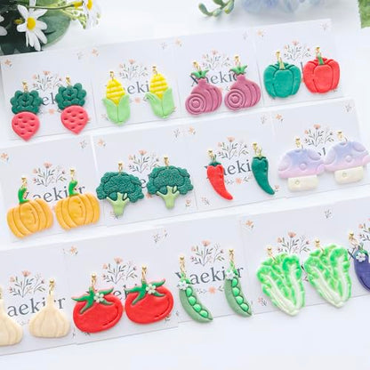 13 Pcs Vegetable Polymer Clay Cutters - Miniature Food Shape Jewelry Making Tools for Earrings, Charms & DIY Crafts, Soft Clay Molds - color: 2G color