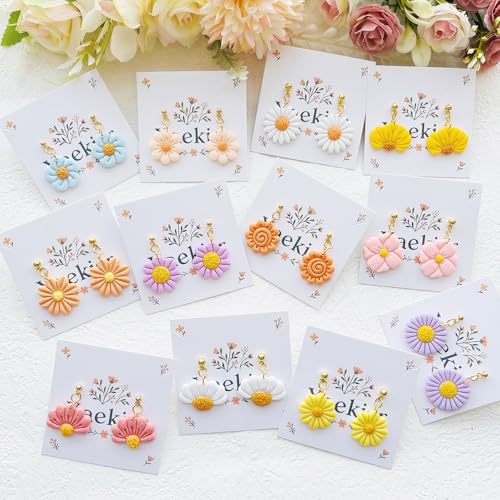 Flower Shape Polymer Clay Cutters Set – Molds and Clay Cutters for Polymer Clay, Floral Clay Earring Tools - color: C color