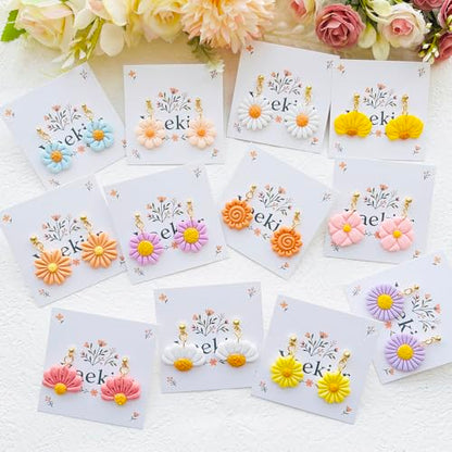 Flower Shape Polymer Clay Cutters Set – Molds and Clay Cutters for Polymer Clay, Floral Clay Earring Tools - color: C color