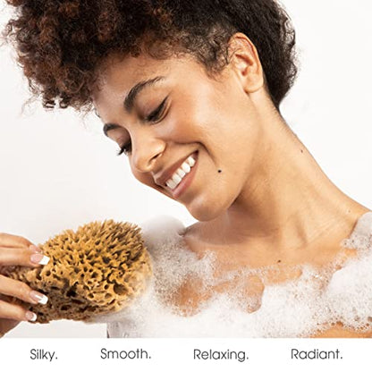 Naroa Soft Natural Sponge Large | Gentle Sea Loofah for Bathing Smooth Skin | Unbleached Shower Body Scrubber Puff | Bath & Spa (L)