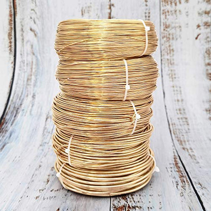 INSPIRELLE 15 Gauge KC Gold Aluminum Craft Wire Bendable Metal Wire | 164 Feet for Jewelry Craft Making - color: KC Gold, size: 15 Gauge (1.5mm)