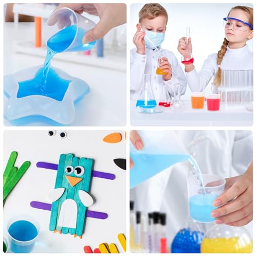 Resin Mixing Cups and Sticks, 70 Packs Epoxy Measuring Cups Kit - 20PCS 200ml Disposable Graduated Cups, 50PCS Wooden Stir Sticks for Mixing Paint, Stain, Epoxy, Resin - color: Clear cups+wooden stick, size: 200ml