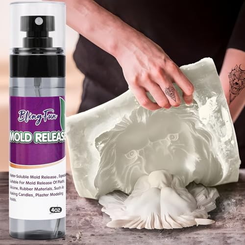 4Oz Mold Release Spray for Candle Making and Epoxy Resin, Fast-Drying Silicone Oil Releaser, Non-Stick Professional Mold Release Agent, Promotes Mold Longevity, Withstands High Temperature