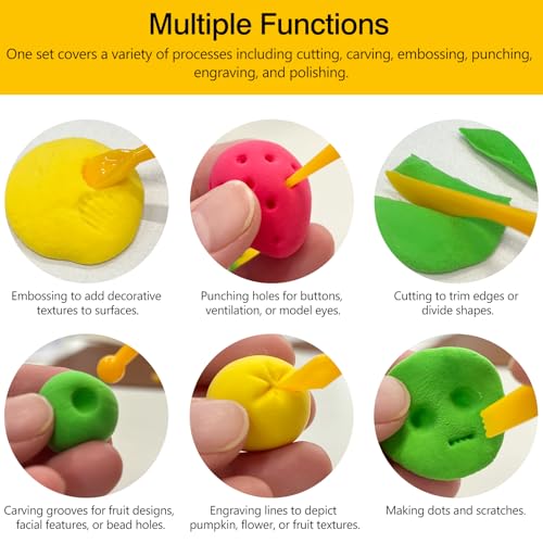 14-Piece Plastic Clay Carving & Modeling Tool Set (2 Sets，28-Piece) – DIY Polymer & Pottery Kit for Beginners
