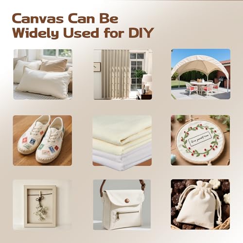 Canvas Fabric, Premium 10oz White Cotton Duck Canvas Fabric 62'' Wide for Arts & Crafts, Backings, Covers,2Yd (60 x 72 inchs) - color: White, size: 2Yd (60 x 72 inchs)