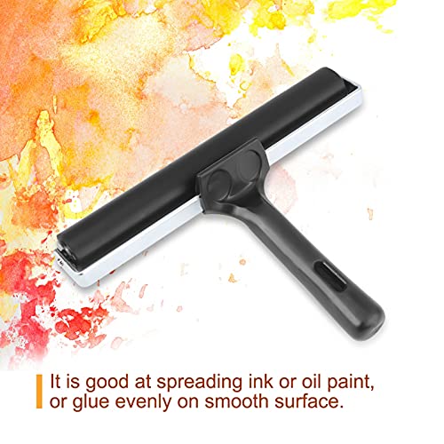 7.9 Inch Soft Rubber Brayer Roller for Print, Tape, Wallpapers, Scrapbooks | Wallpaper Roller, Art Craft Oil Painting Tool, Speedball Brayer