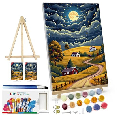 ATDMS Landscape Paint by Numbers Kit for Adults with Frame, 8x12 Inch - color: Landscape 273