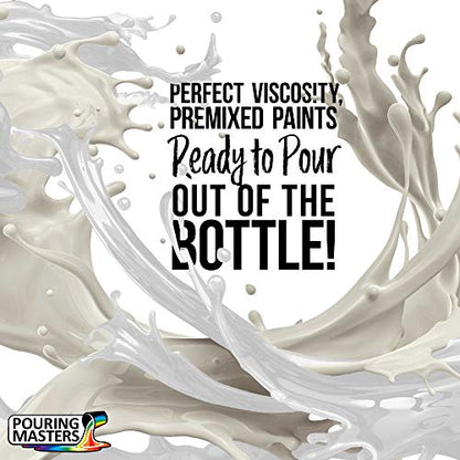 Pouring Masters Luster White Metallic Pearl Ready to Pour Acrylic Pouring Paint - Premium 64-Ounce Pre-Mixed Fluid Acrylic Paint - Fluid Art Supplies for Canvas, Wood, Paper, Tile & Rocks | Ready to Pour, Premium Pre-Mixed Fluid Acrylic Paint - Fluid Art