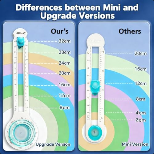 Circle Cutter, Adjustable Circle Paper Cutter with 1 Replacement Blades, Cutting Diameter 8-32cm, Circular Rotary Cutter for Paper Crafts, Paper Trimmer for DIY Craft Scrapbooking Card Making