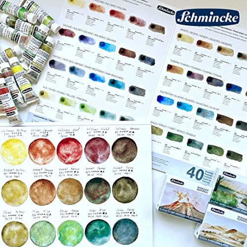 Schmincke - HORADAM® AQUARELL, Super Granulation, 14 954 044 Deep Sea Green, 1/2 Pans, Very Strong granulating Colors, Finest, Super granulating Watercolors - color: 954 deep sea green