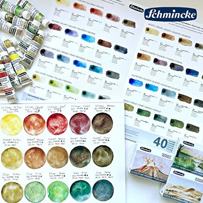 Schmincke - HORADAM® AQUARELL, Super Granulation, 14 954 044 Deep Sea Green, 1/2 Pans, Very Strong granulating Colors, Finest, Super granulating Watercolors - color: 954 deep sea green