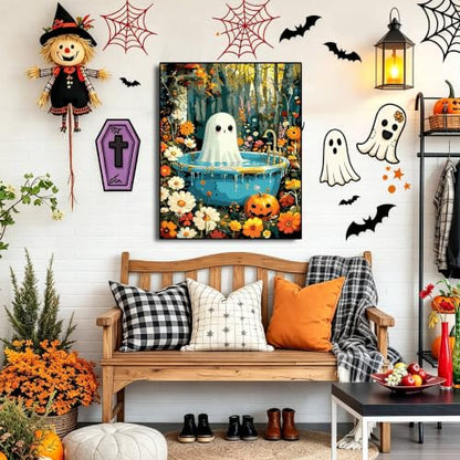 bleihum Halloween Paint by Numbers Kit for Adults Ghost 16x20inch - color: MT23068-US