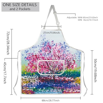 MBMSO Painting Artist Apron with Pockets Artist Painter Gifts Art Lover Gift for Art Teacher Student Painter Apron Waterproof - color: Painting Tree Apron