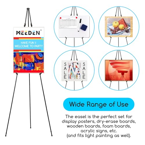 MEEDEN Metal Display Easel Stand 63": Art Tripod Easel with Carry Bag | 1 Pack Portable Foldable Instant - Sign Stand for Wedding, Painting Canvas, Presentations, Posters - size: 1-PACK