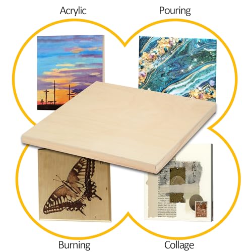 2 Pack 36x36'' Unfinished Gallery Birch Wood Canvas Panels | 1 1/2" Deep Art Cradle Boards for Painting, Pouring, Burning,Epoxy Resin, Laser Engraving Cutting - size: 36*36 2 Pack