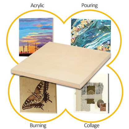 2 Pack 36x36'' Unfinished Gallery Birch Wood Canvas Panels | 1 1/2" Deep Art Cradle Boards for Painting, Pouring, Burning,Epoxy Resin, Laser Engraving Cutting - size: 36*36 2 Pack