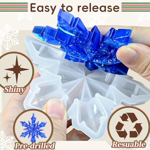 Resin Snowflake Molds, Set of 8 Sizes Snowflake Casting Molds - color: 8 Pcs Snowflake Silicone Mold