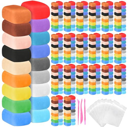 Poen 120 Pcs Air Dry Clay Kit with Sculpting Tool 24 Colors DIY Modeling Clay, Non-Sticky Soft and Light, Arts and Crafts Gift for Adults Artists