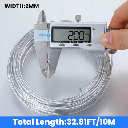 12 Gauge Craft Wire Bendable, 32.81 Ft Bendable Wire for Crafts for Heavy Duty Sculpting, Silver Wires Craft for Jewelry,Doll,Floral Making,Wreath,Modelling,Wires Wrapping,Christmas Decor