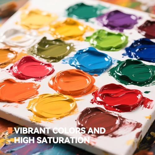 Paul Rubens Oil Paint, 18 Bright Oil Colors Art Supplies with High Saturation, 50ml Large Capacity Tubes, Faster Drying Time with Creamy Texture and Consistency for Artists, Students, Beginners | Art Supplies with High Saturation, Creamy Texture and Consi