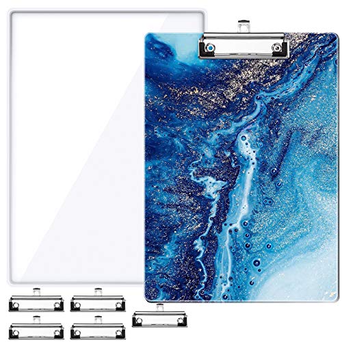 NiArt A4 Clipboard Epoxy Resin Mold & 5 Stainless Steel Low-Profile Clips
