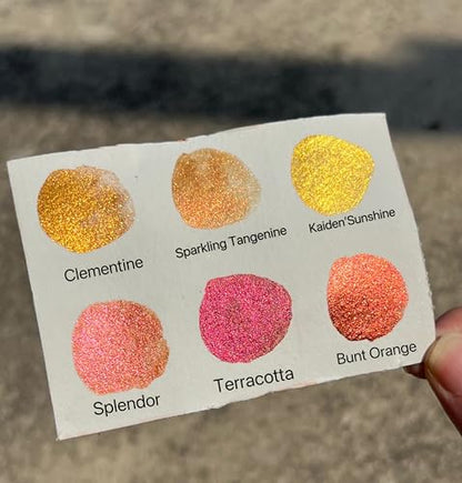 Handmade Highlight Golden Metallic Watercolor Paint Palette Mica 6 Colors-Extra Fine Brass Gold Super Bright Watercolour-Pearlescent Shimmer Water Color Painting (Martian Kiss) - color: Martian Kiss