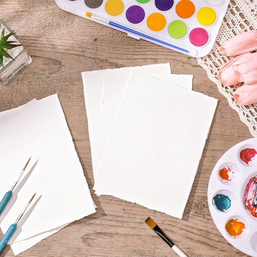 Prudiut Cotton Watercolor Paper 50 Sheets 5 x 7 in, 300 GSM - size: 5 x 7inch