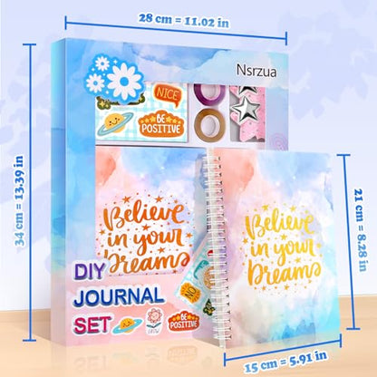 Nsrzua DIY Journal Kit for Girls,Toys for Ages 8-14 and Birthday Gifts for Girls - color: blue