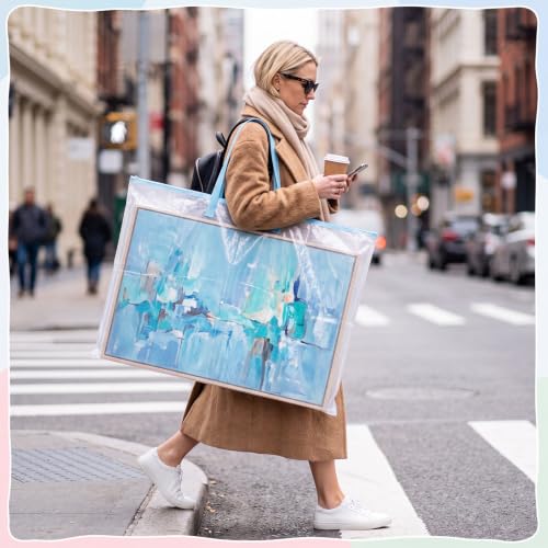 3 Pcs Large Art Portfolio Bags 36 x 48'', 24 x 36'', 18 x 24'' Poster Storage Mesh Folder Bulletin Board Artwork Case with Handle Zipper for Scrapbook Keepsake Teacher Classroom Organization
