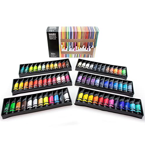 Liquitex BASICS Acrylic Paint Set, 72 x 22ml (0.74-oz) Tubes - size: 22 ml tubes, style: 72 x 22ml (0.74-oz)