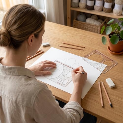 Fibonacci 6" Oval Drawing Template, Golden Ratio Stencil - style: 6" Ovals