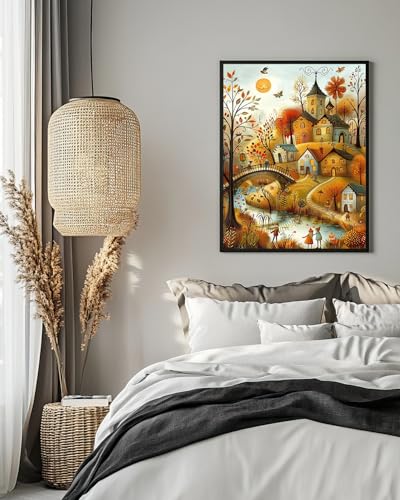 Fall Landscape Diamond Art Kits for Adults, Autumn Diamond Art 12X16 Inch - color: Landscape 10