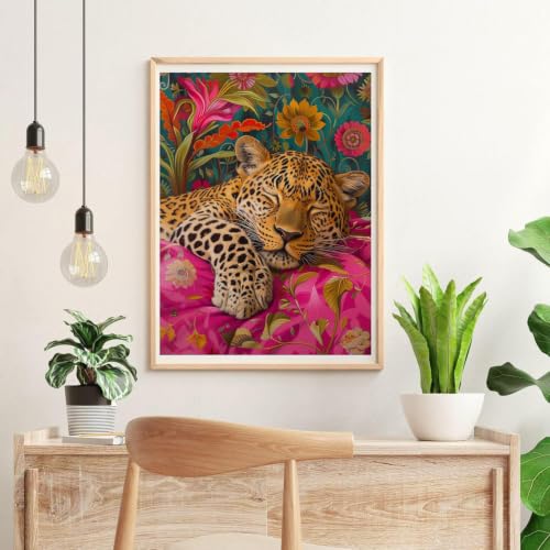 Diamond Art Kits for Adults,Relaxing Cheetah Diamond Painting Kits 12x16in | Diamond Painting Kit - Sparkling Full Drill Design Perfect for Home Decor, Holiday Gifting, And Relaxing Crafting 12x16inch - color: DP04796