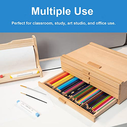 Falling in Art Wooden Pastel Storage Box With 4 Removable Drawers - size: 4-Drawer