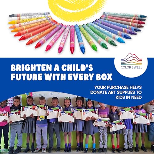 Color Swell Bulk Crayons, 4 Packs, 24 Colors Per Pack (96 Total) - size: 4 Pack | 96 Crayons