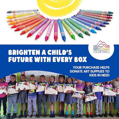 Color Swell Bulk Crayons, 4 Packs, 24 Colors Per Pack (96 Total) - size: 4 Pack | 96 Crayons