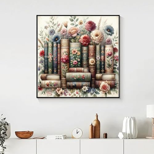 EIBEILI Diamond Art Kits for Adults-Book Flowers Diamond Painting Wall Art - color: DP02885