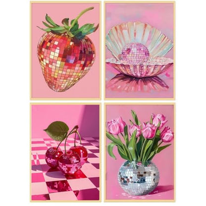 4-Pack Disco Ball Diamond Art Kits for Adults Diamond Painting 12x16 Inch - color: DD016