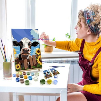 JOOZ 5D Cow Paint by Numbers Kit for Adults with Frame 8x12 Inch - color: Cow 073