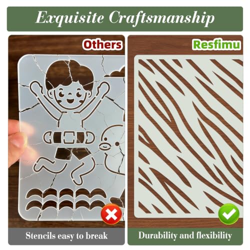 Texture Stencils for Crafts Reusable 9Pcs Stencils(7.8X7.8 Inch) - color: Texture 17