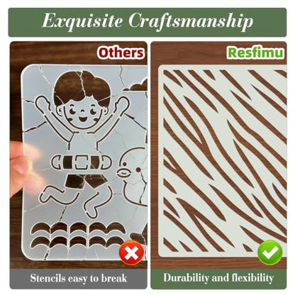 Texture Stencils for Crafts Reusable 9Pcs Stencils(7.8X7.8 Inch) - color: Texture 17