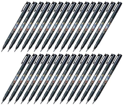 Tombow Fudenosuke Brush Pen (GCD-112), Soft Tip, Black Body, Value Set of 30